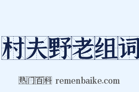 村夫野老组词是什么意思的图片